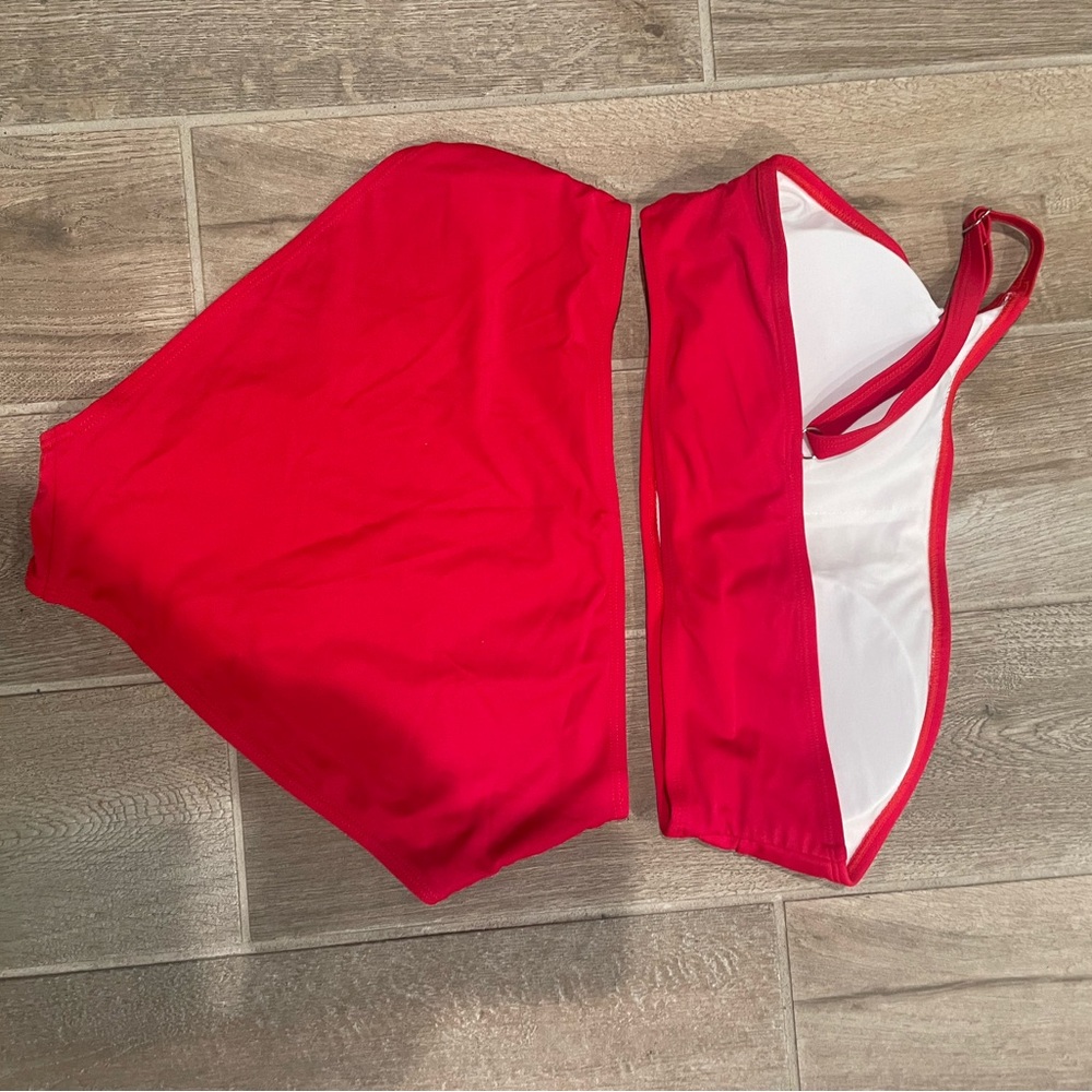 Cupshe Bold Red One-Shoulder Bikini - Picture 2 of 3
